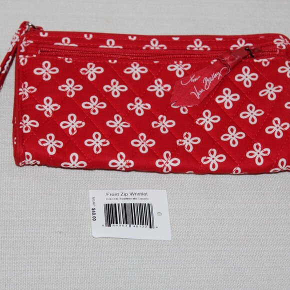 Vera Bradley Handbags - NEW Vera Bradley Front Zip Wristlet - Red White Mini Concerto